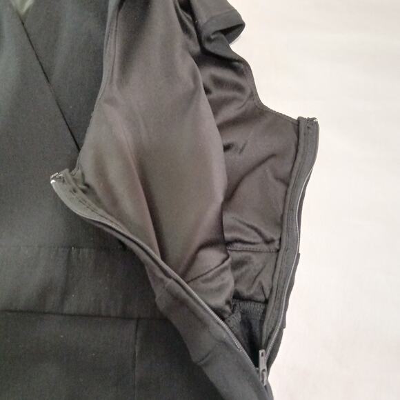 Retro Chic 18 black sleeveless collared side-zip bodycon dress w/rear kick-pleat - Picture 9 of 14